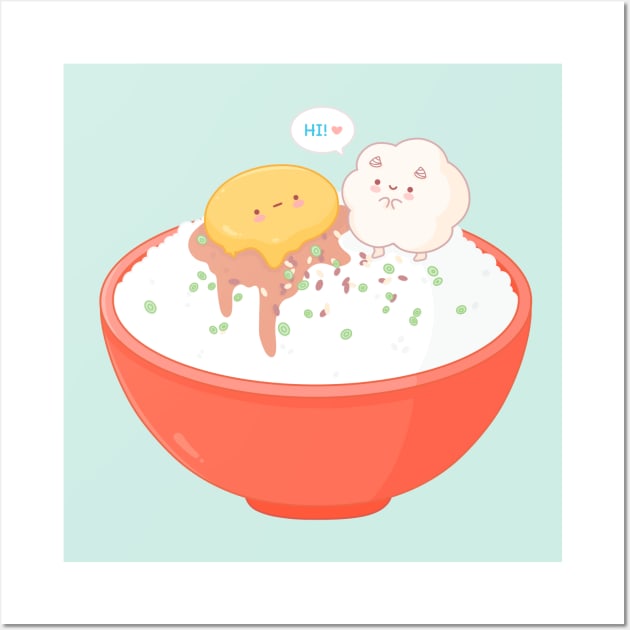 Tamago Kake Rice Bowl Wall Art by Lani89